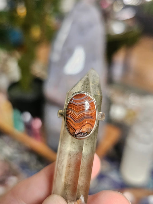 Size 7 Mexican Lace Agate Ring