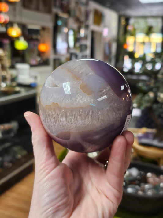 Purple Druzy Agate Sphere