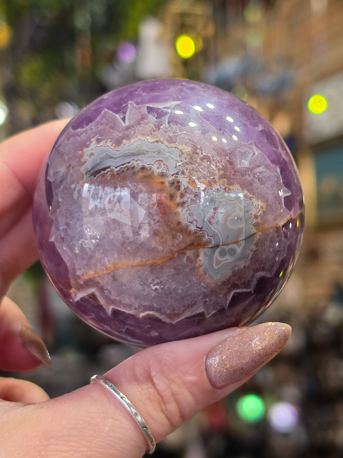 Amethyst Agate Sphere