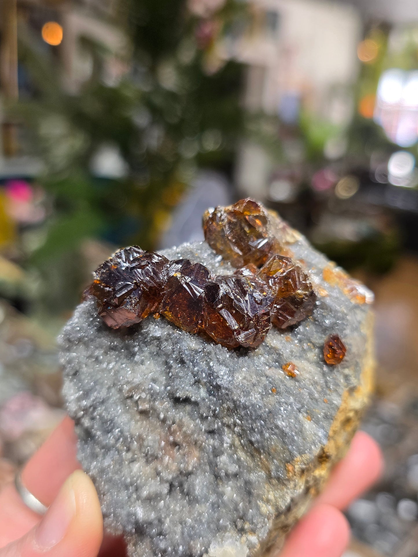 Sphalerite on Druzy Quartz