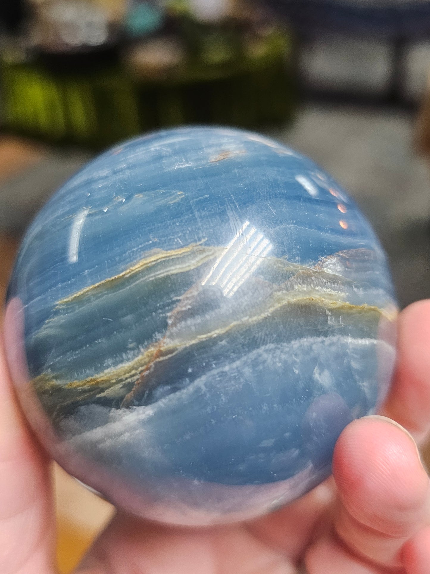 Blue Onyx Sphere (Calcite)