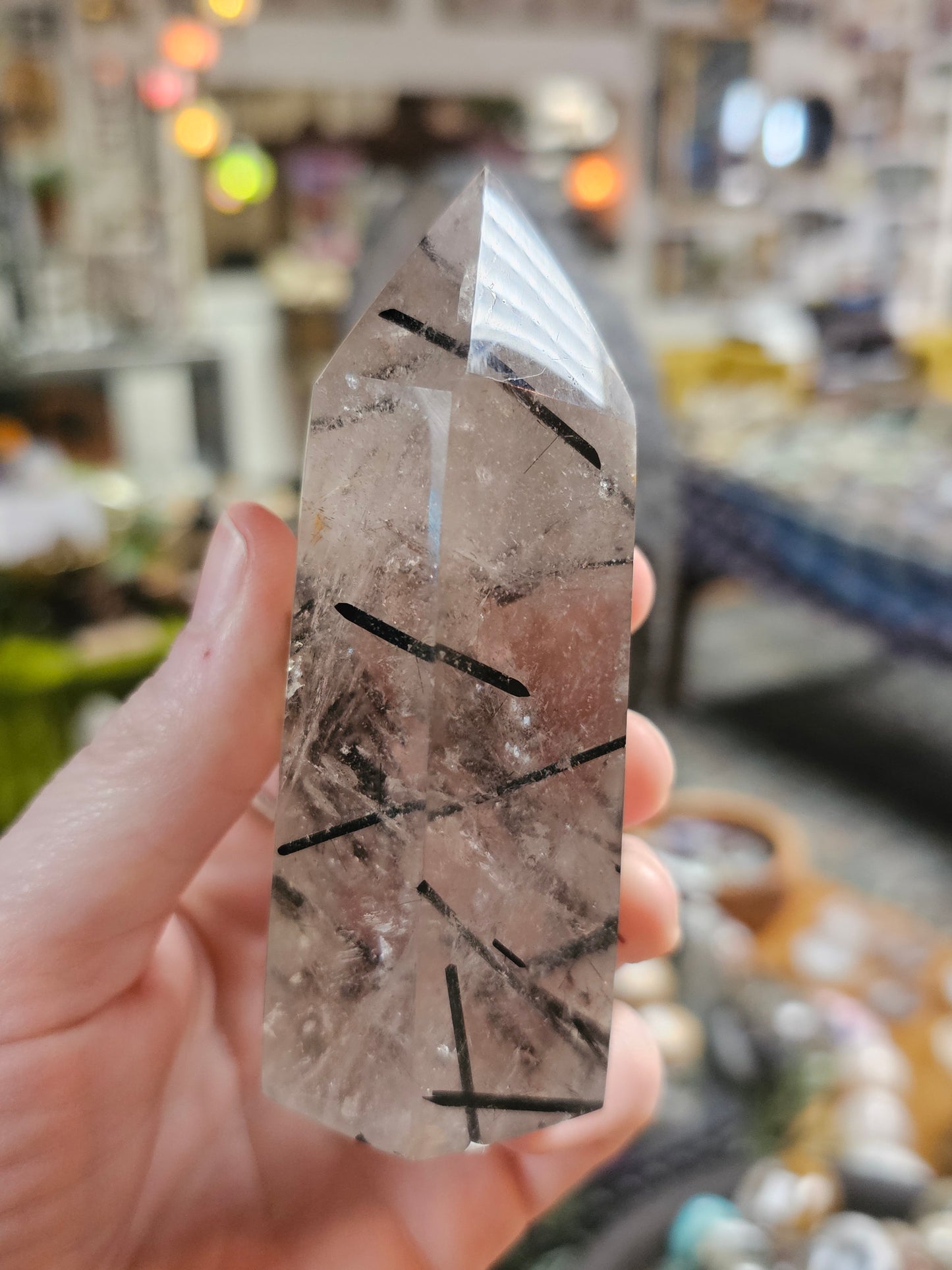 Black Tourmaline in Quartz Tower