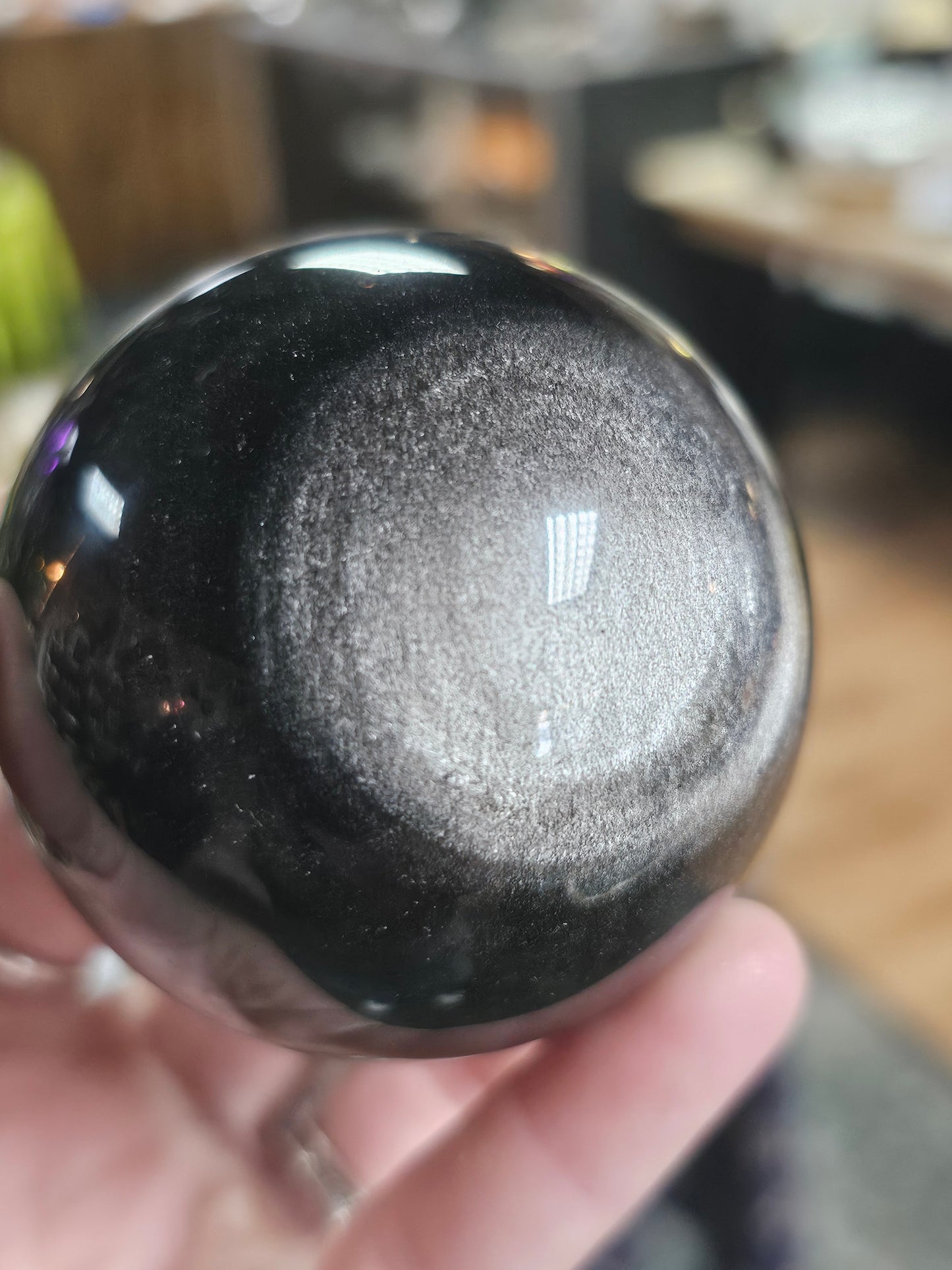 Silver Sheen Obsidian Sphere