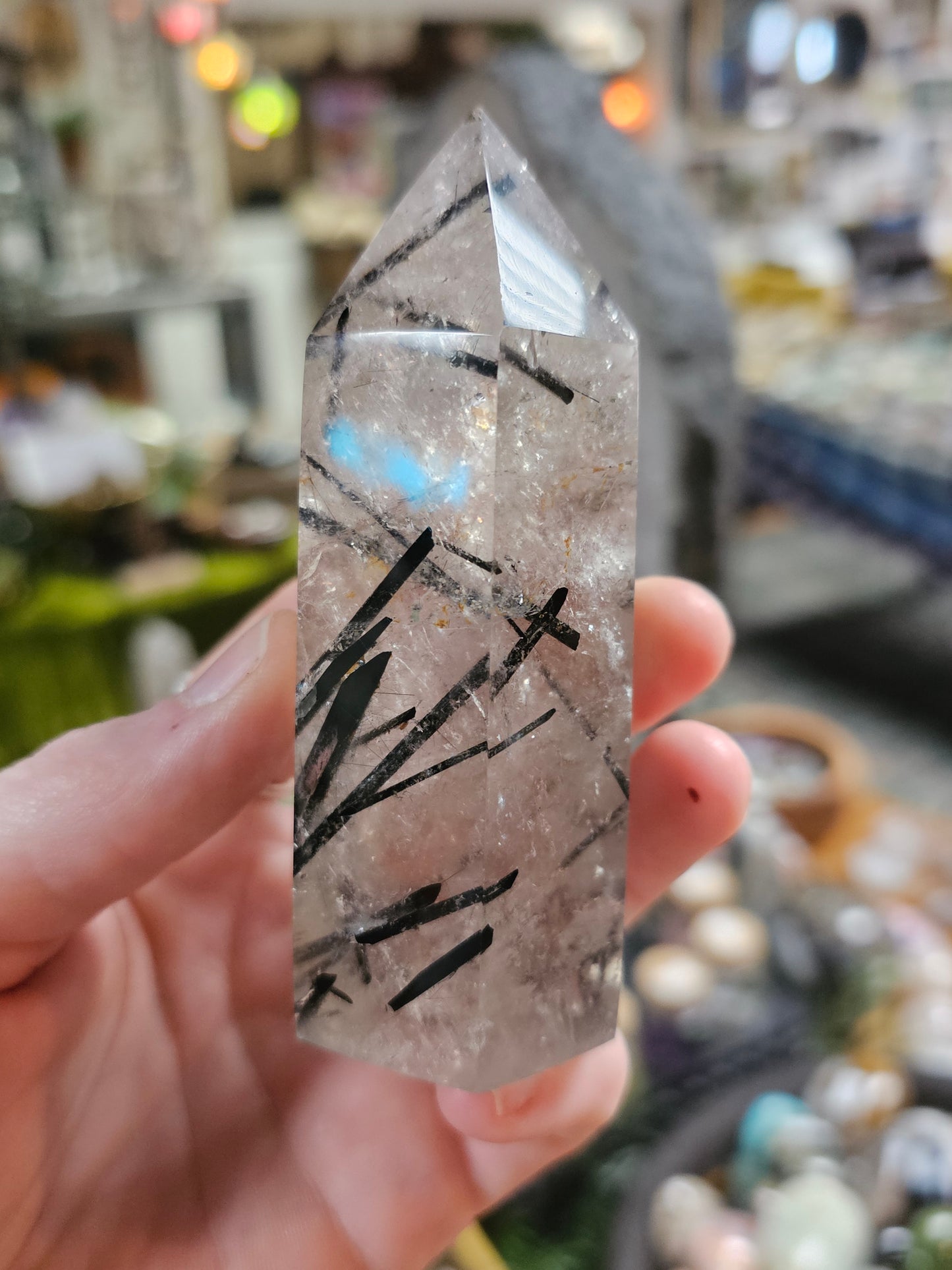 Black Tourmaline in Quartz Tower