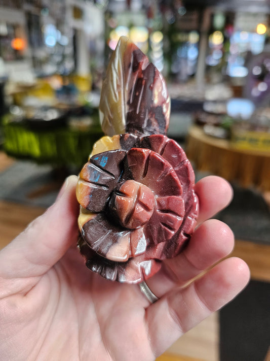 Mookaite Flower Carving
