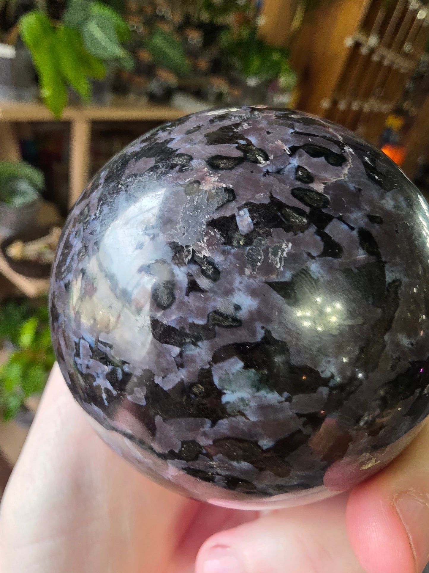Indigo Gabbro Sphere ( Merlinite)