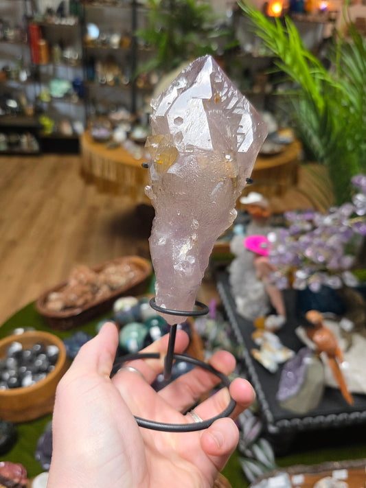 Included Amethyst Root with Metal Stand