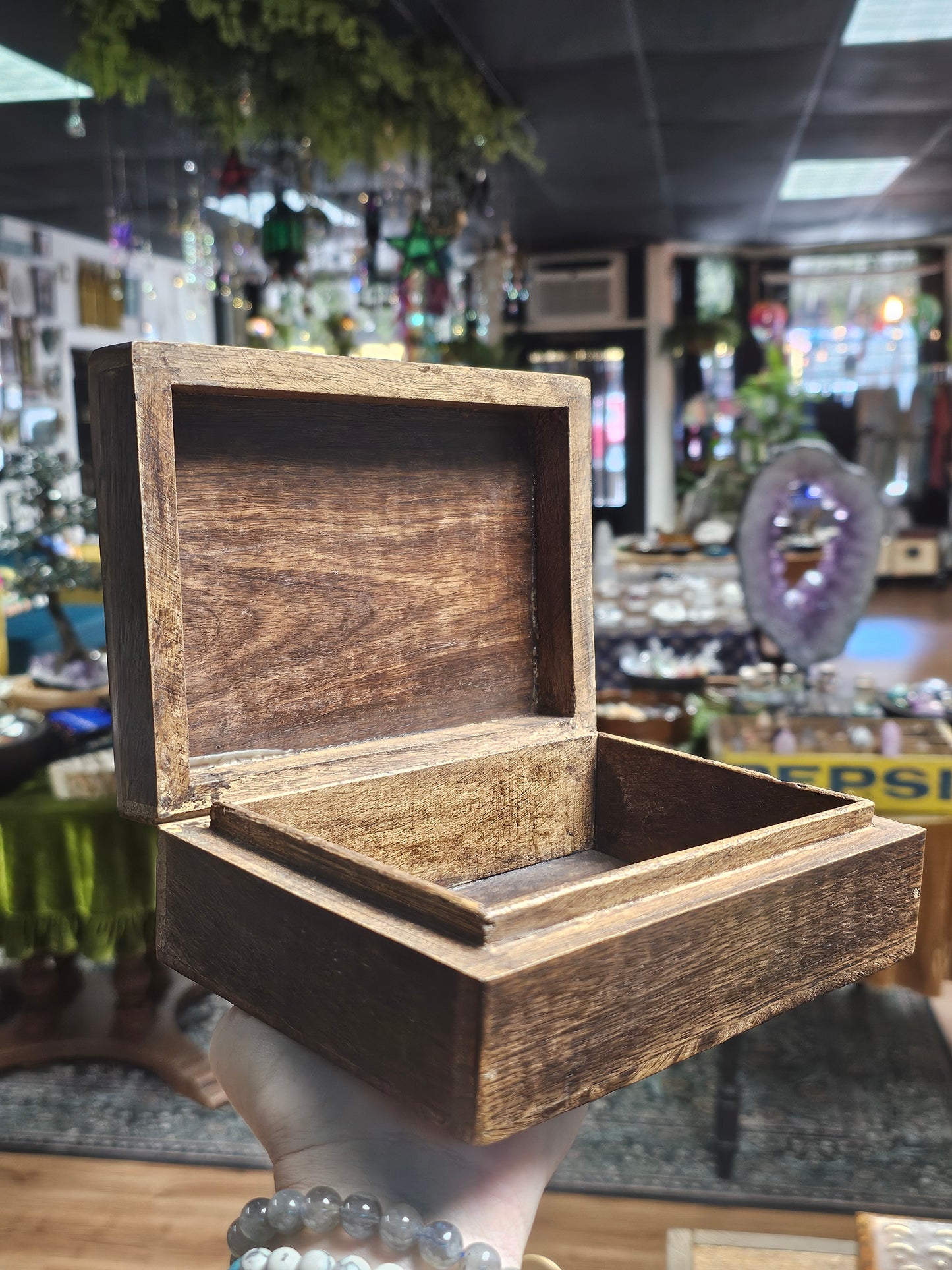 Wooden Box with Elephant Carving