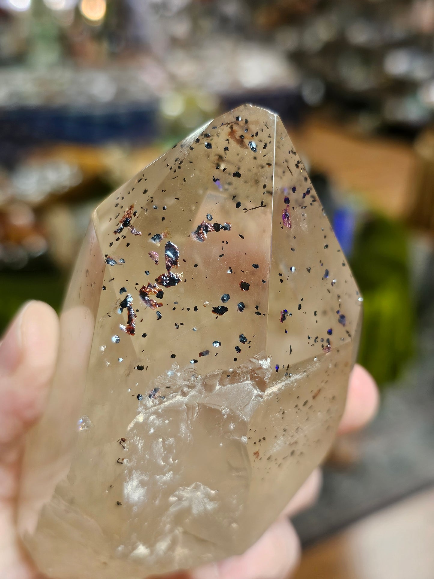 Lepidocrocite In Champagne Quartz Point