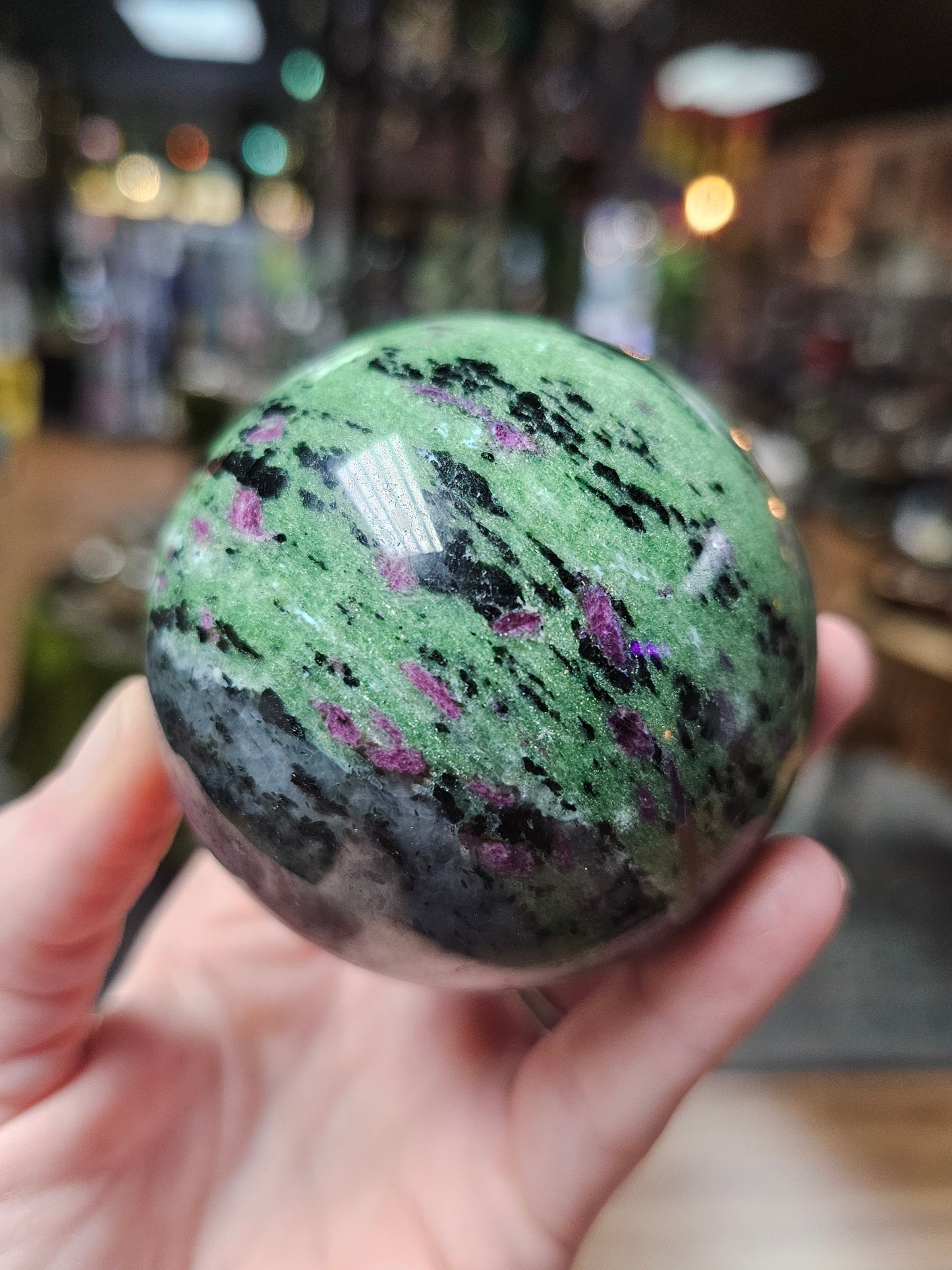 Ruby in Zoisite Sphere