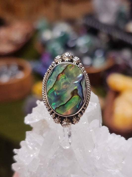 Size 8 Abalone Ring