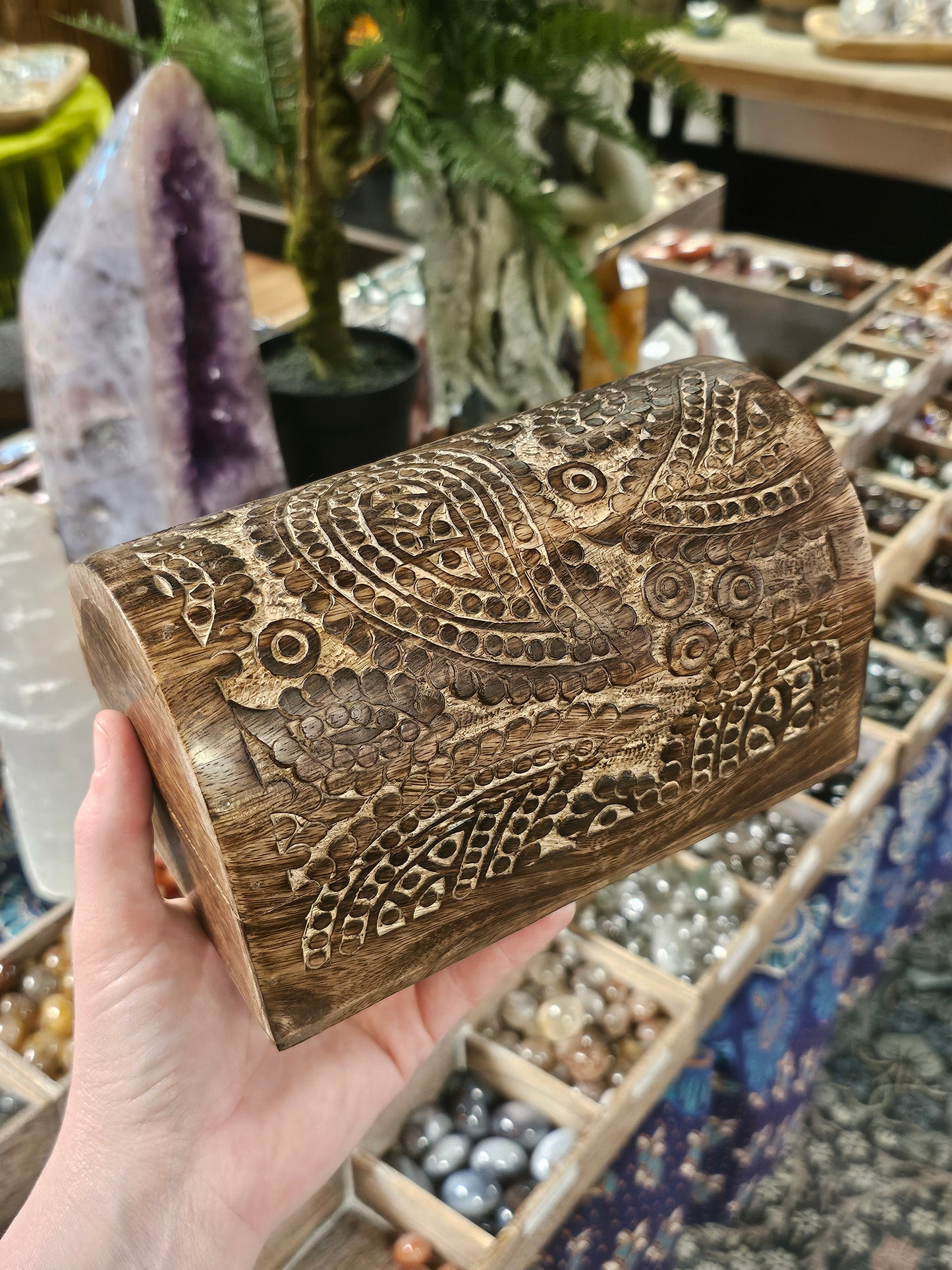 Paisley Carved Wooden Box