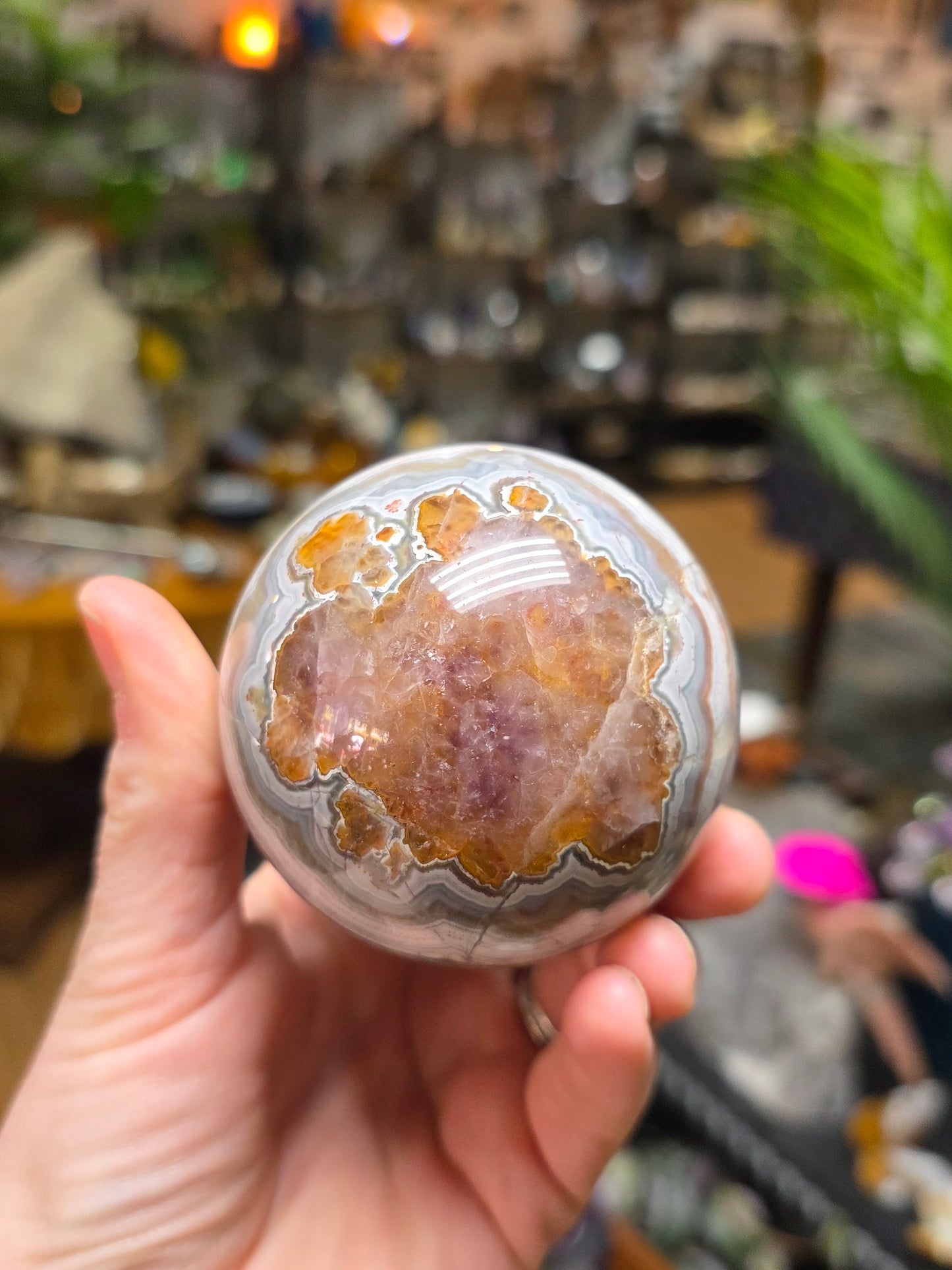 Amethyst Agate Sphere