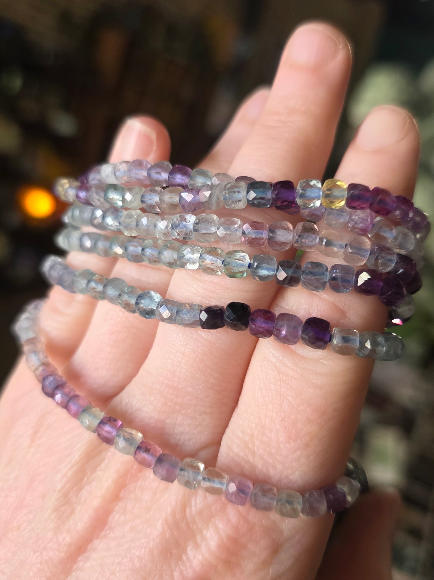 Faceted Fluorite Bead Bracelet