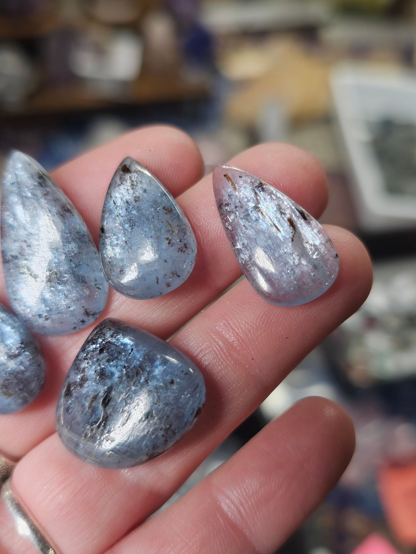 Blue Gem Kyanite Teardrop Cabochon