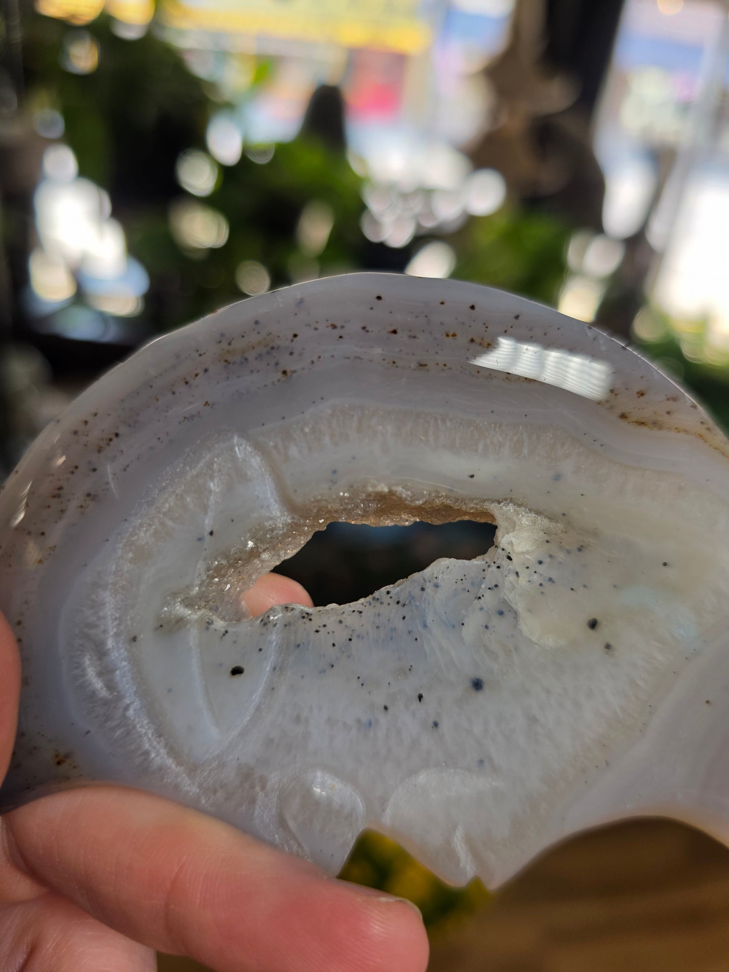 Dendritic Agate Moon Carving