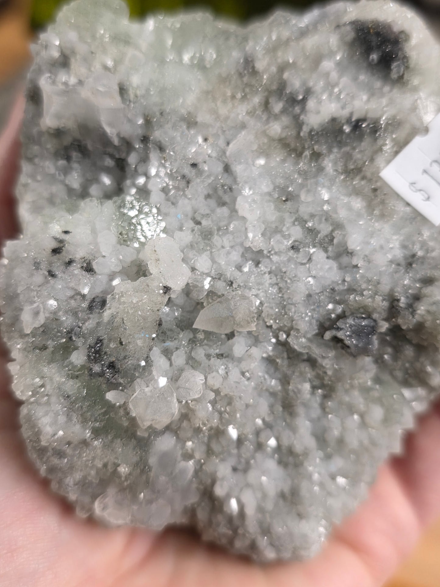 Green Fluorite and Calcite  on Quartz