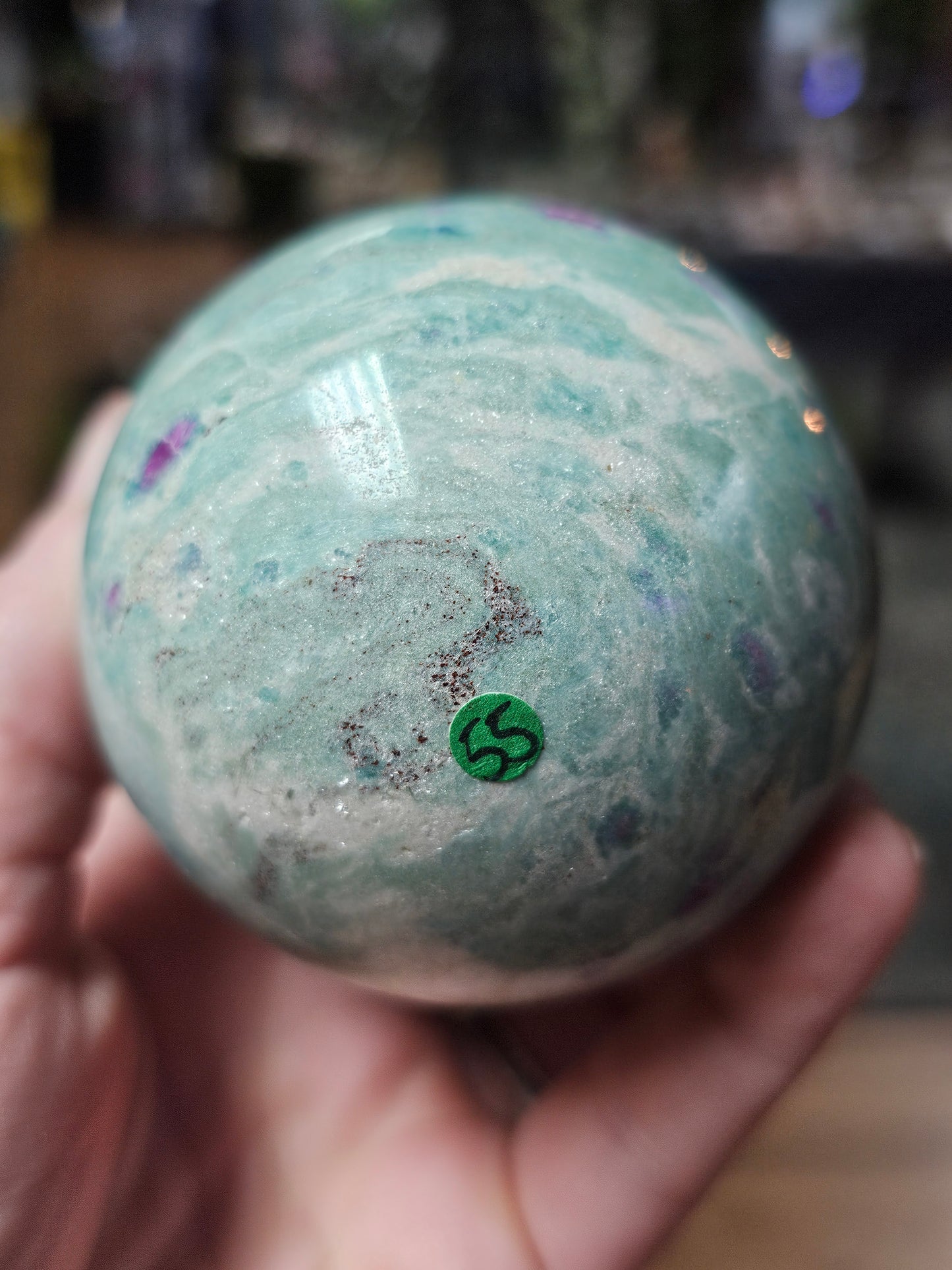 Ruby in Fuchsite Sphere