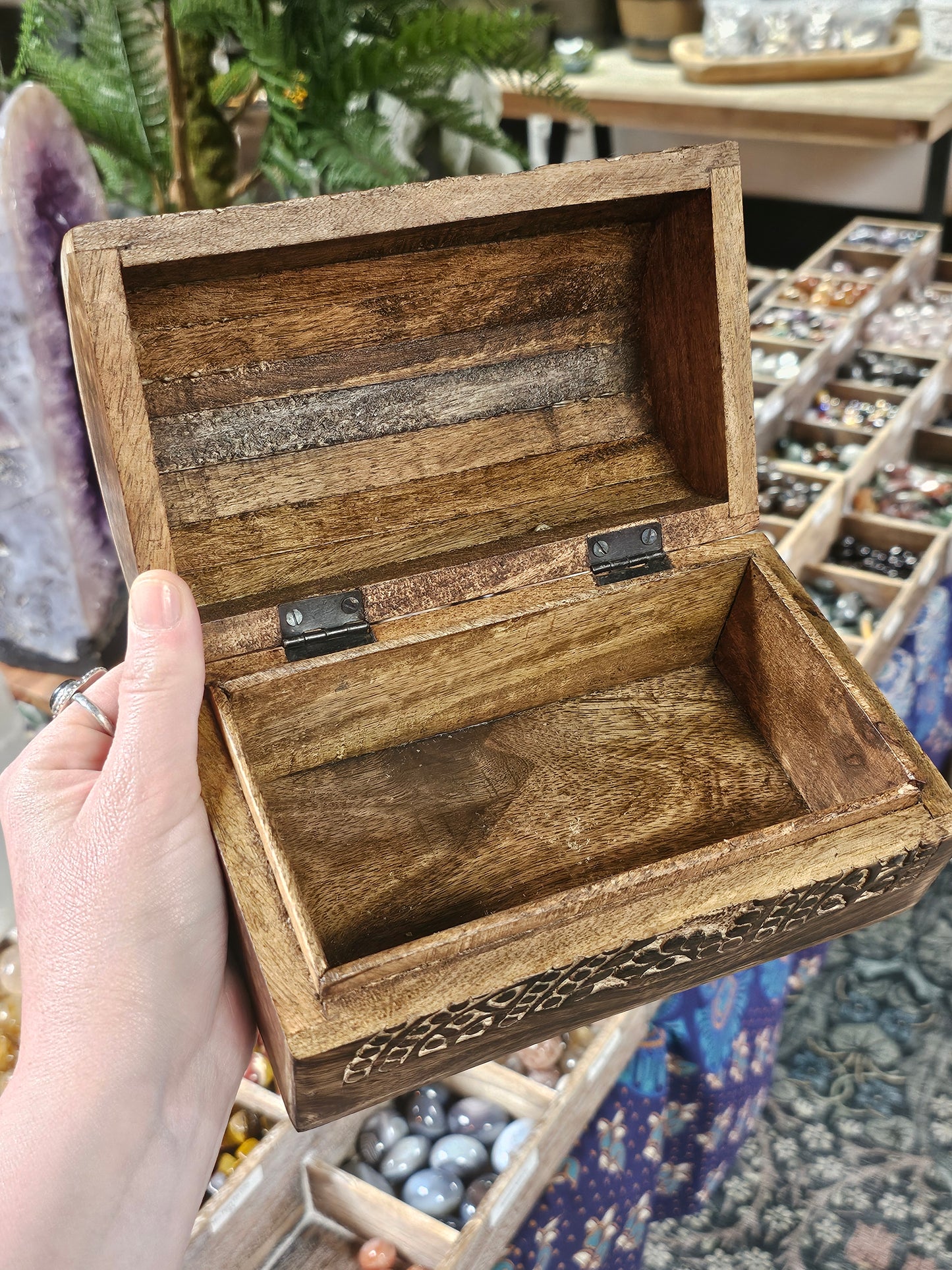 Paisley Carved Wooden Box