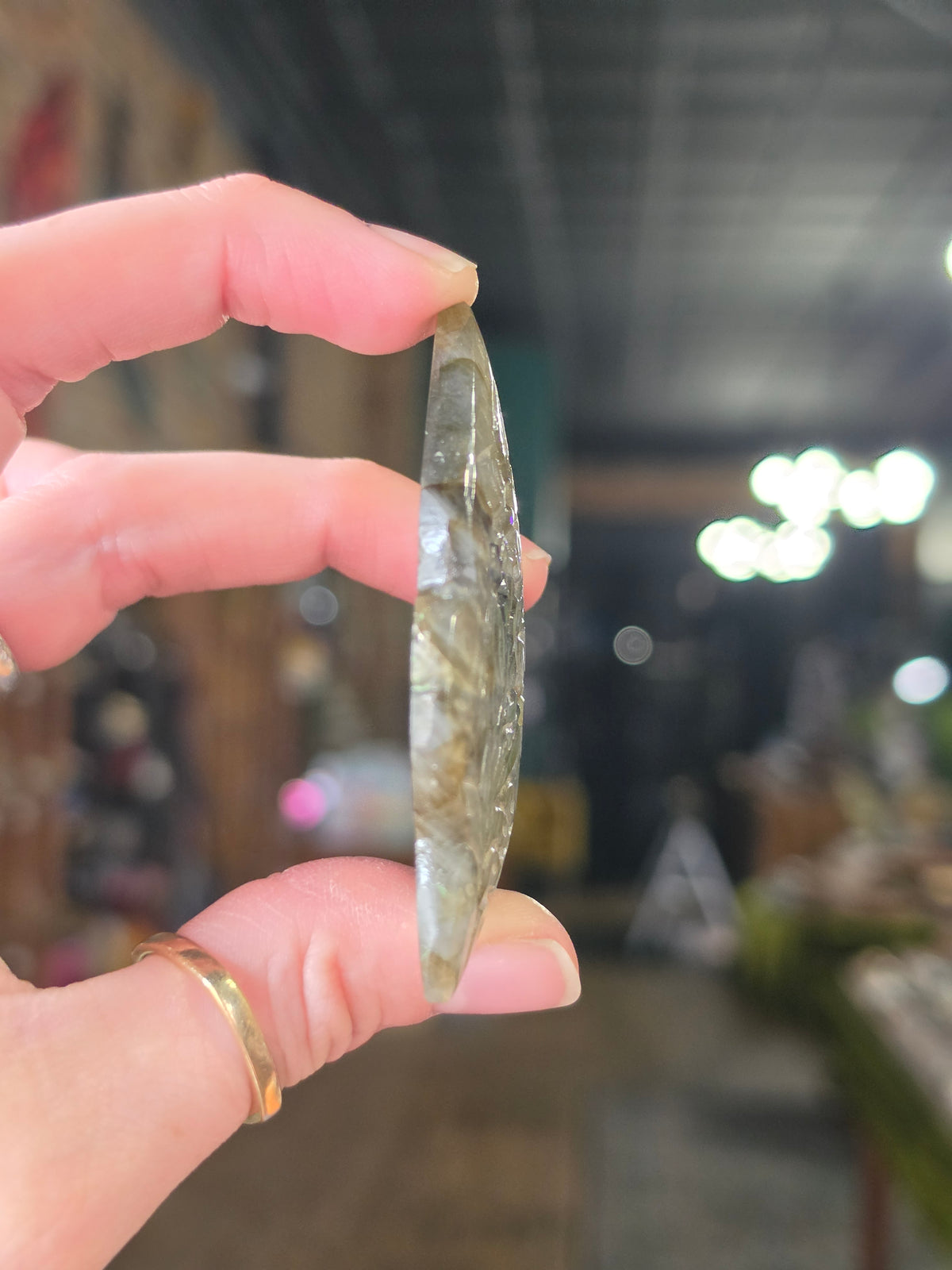 Labradorite Floral Carving Cabochon