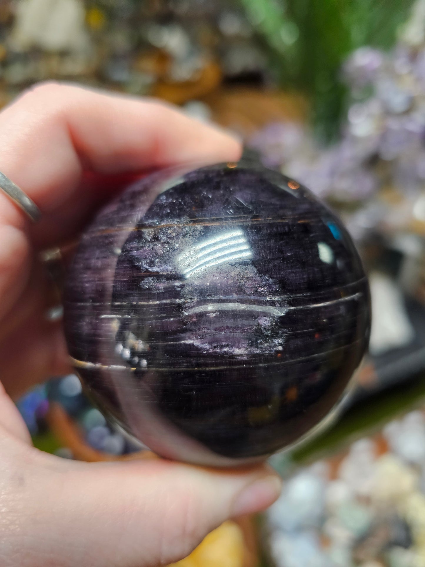Gem Lepidolite Sphere