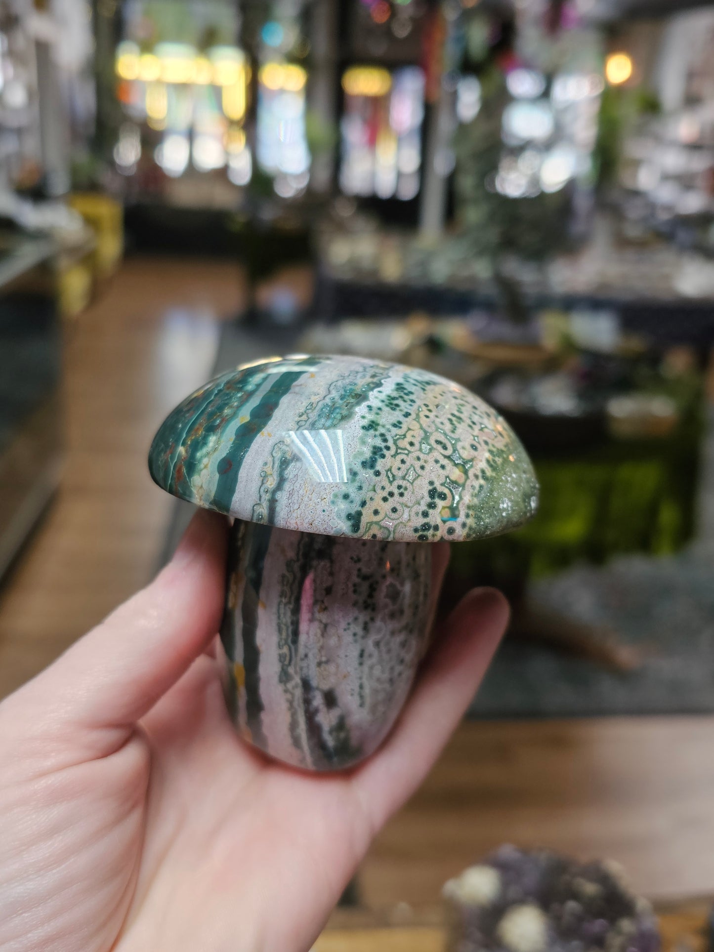 Kabamby Ocean Jasper Mushroom Carving