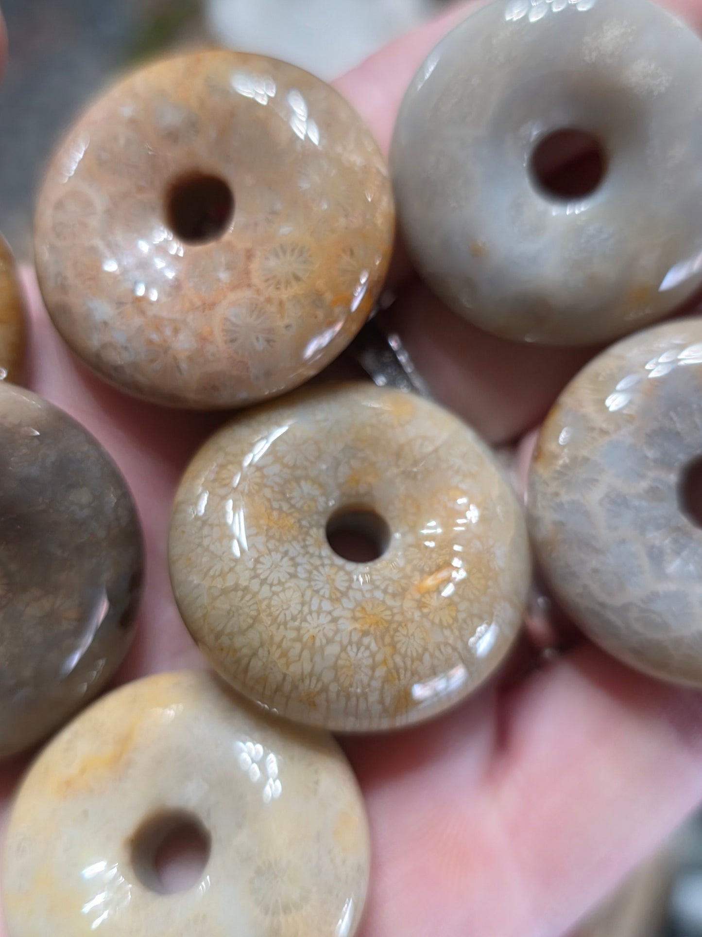 Coral Jade Donut Carving