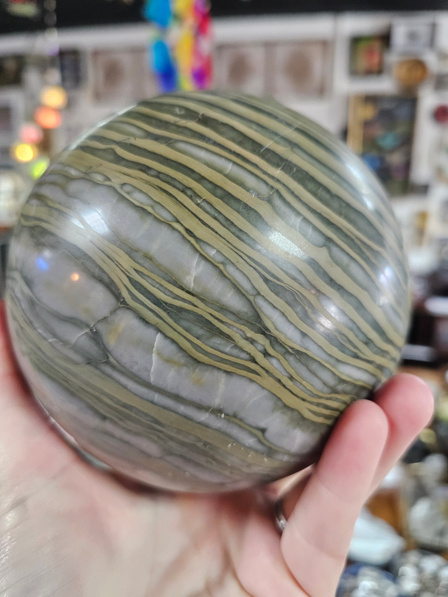 Green Zebra Jasper Sphere