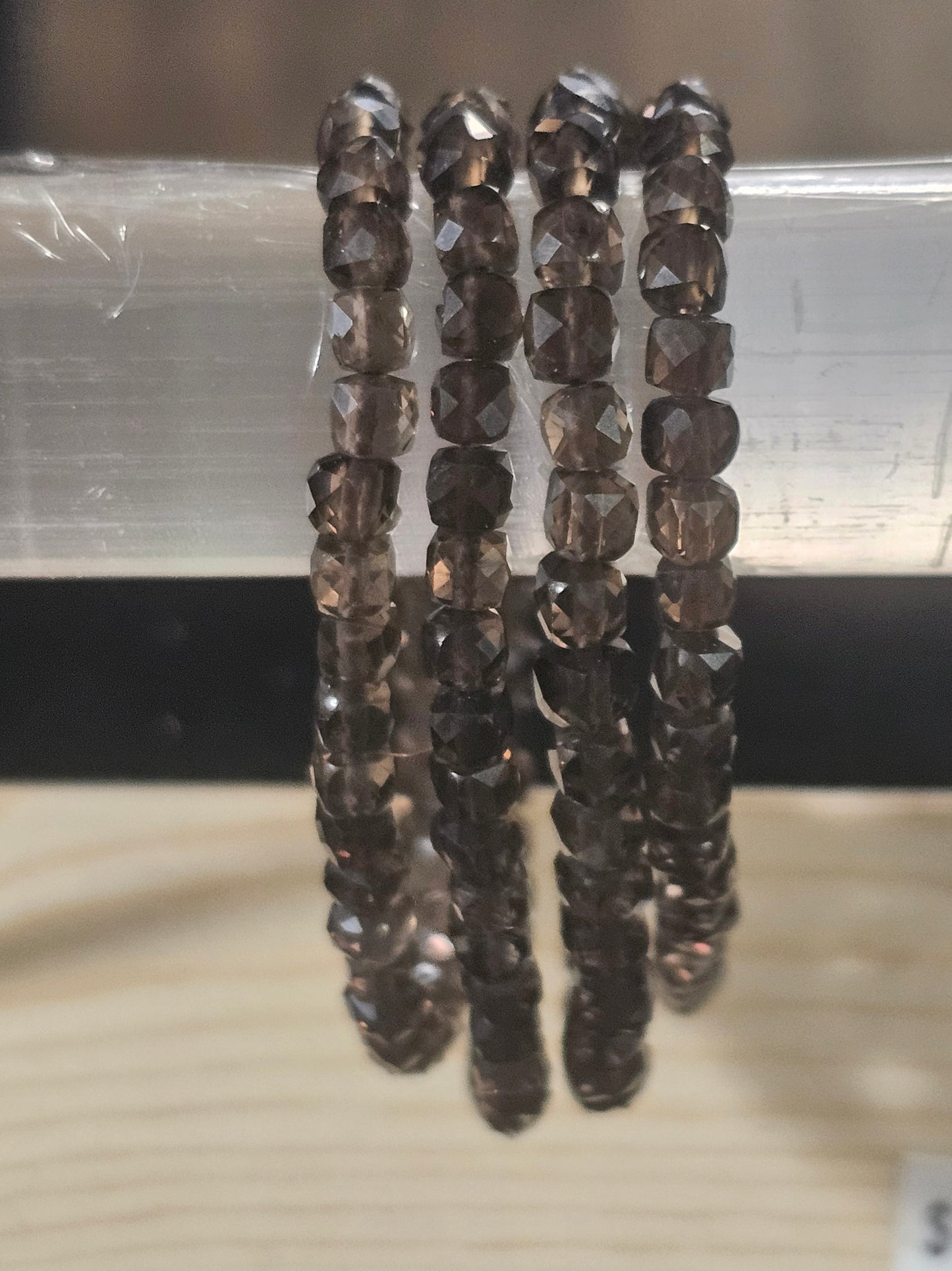 Smoky Quartz Faceted Stretch Bracelet