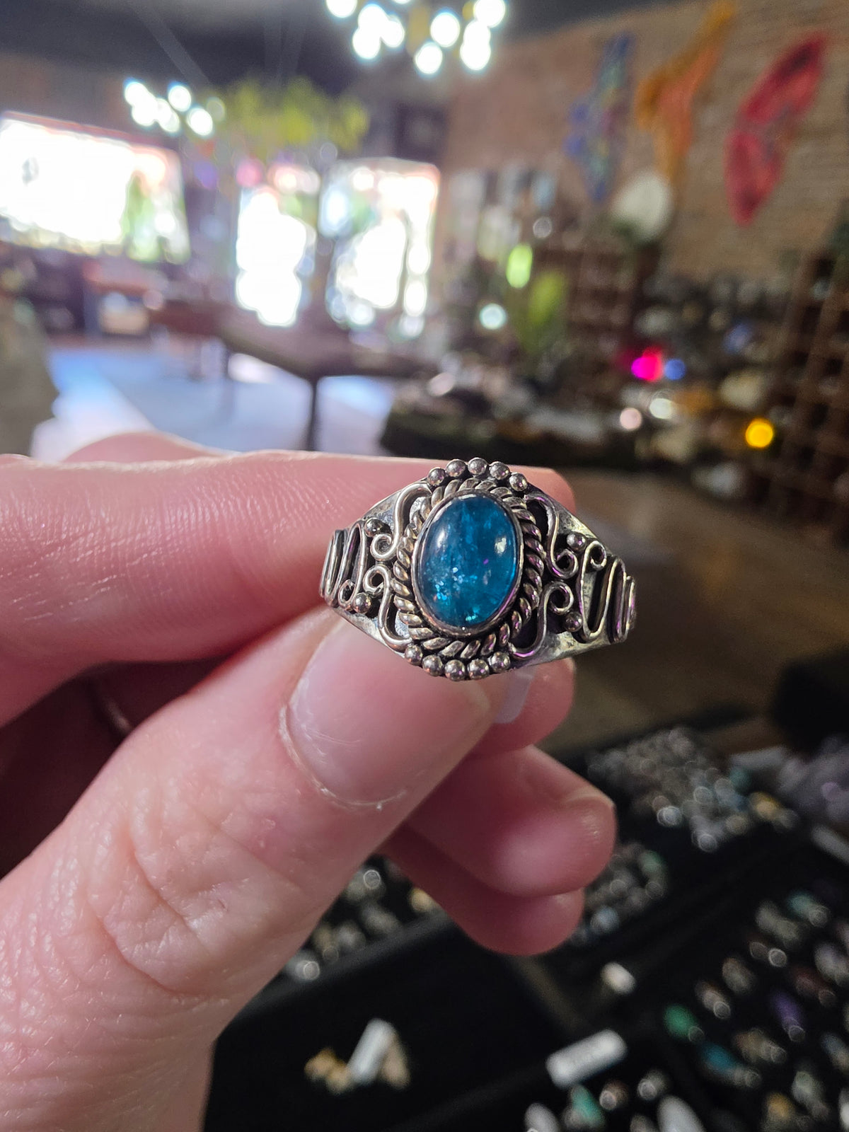 Blue Apatite Ring Size 8