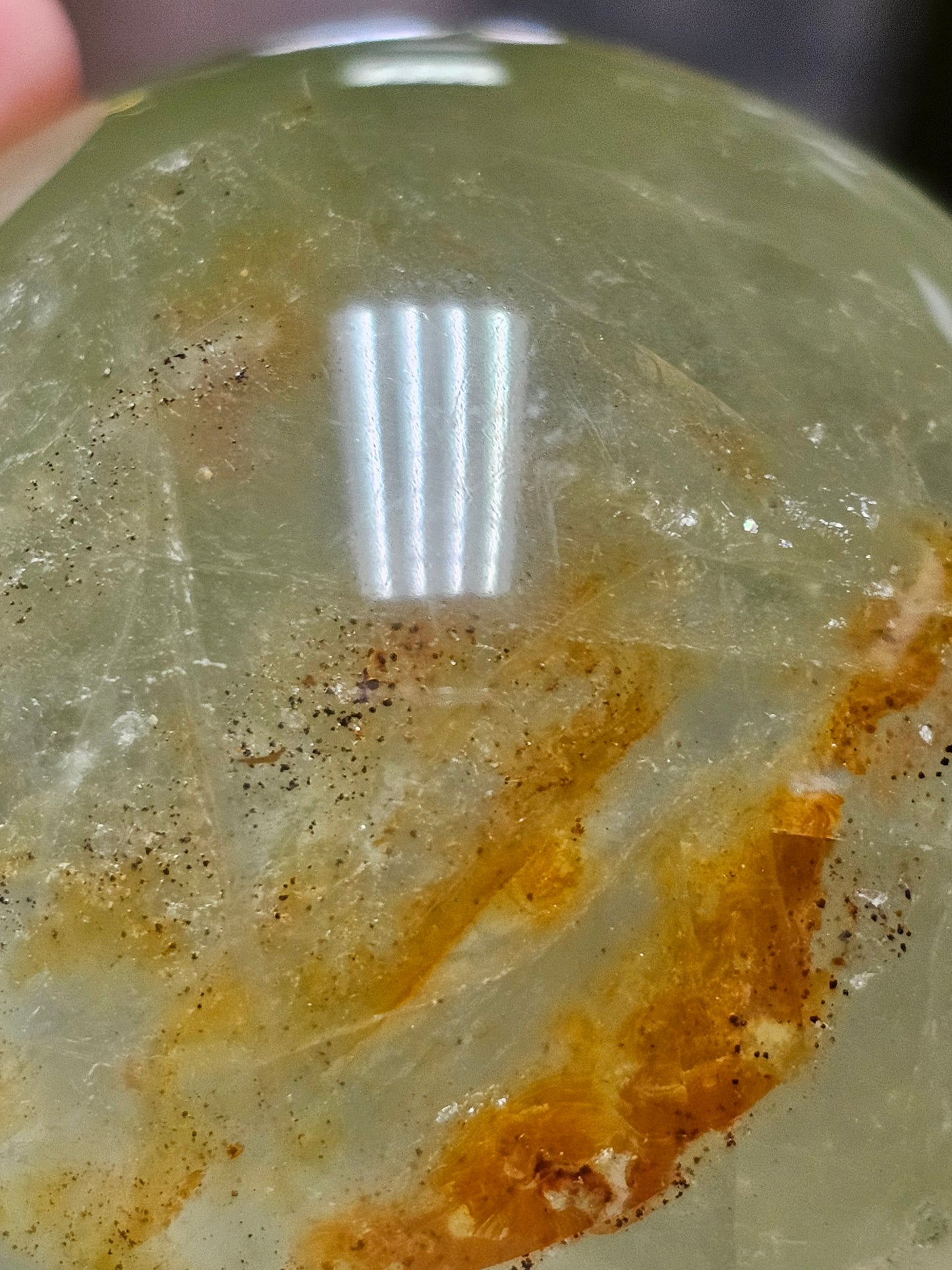 Iron Included Fluorite Sphere