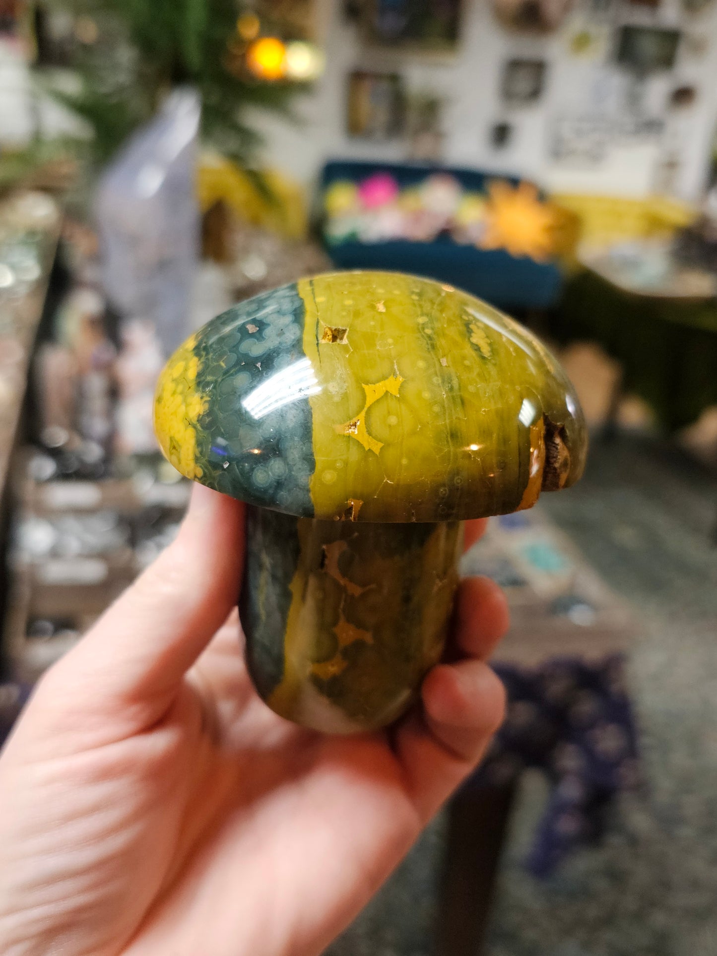 Kabamby Ocean Jasper Mushroom Carving