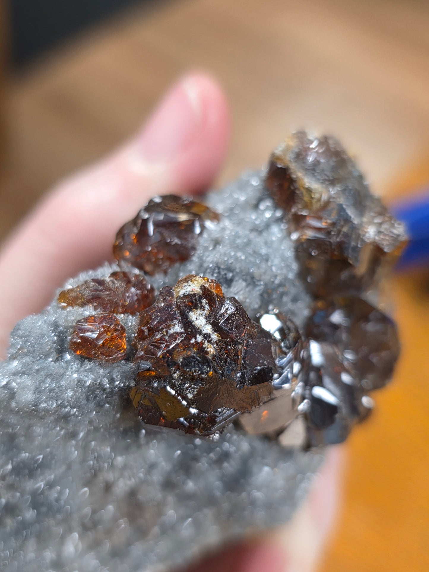 Sphalerite on Druzy Quartz