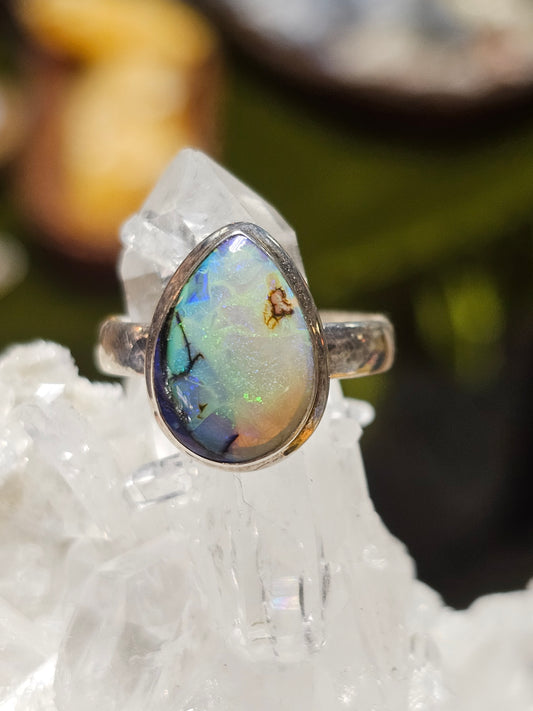Size 8 Lab created Opal Ring