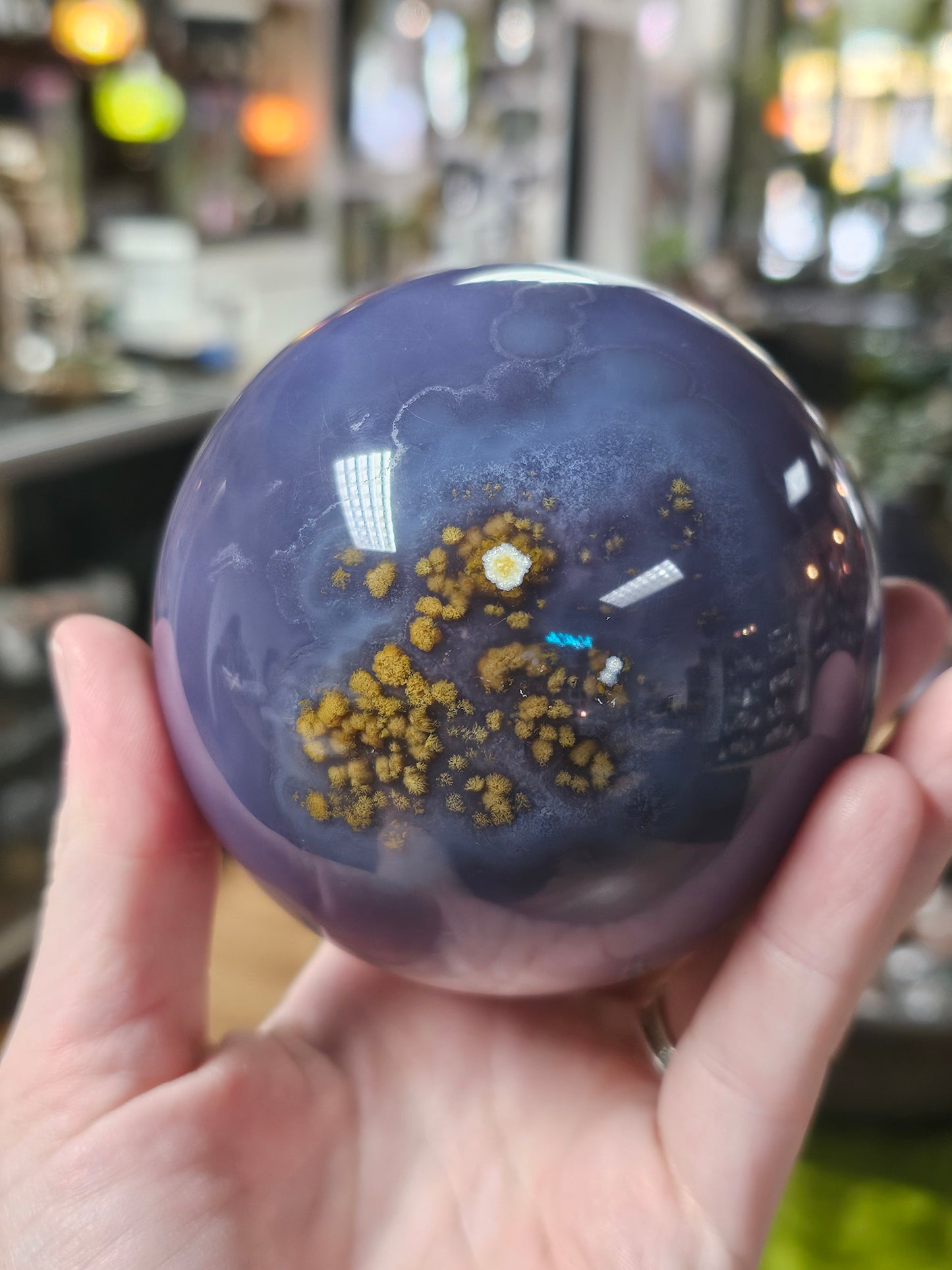 Purple Druzy Agate Sphere