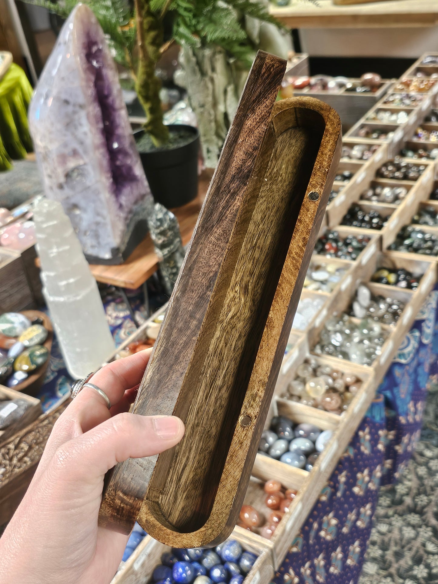 Carved Wood Pencil Box