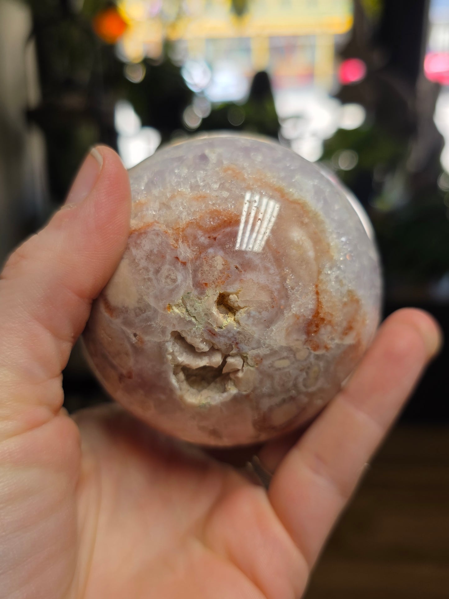 Pink Amethyst Flower Agate Sphere