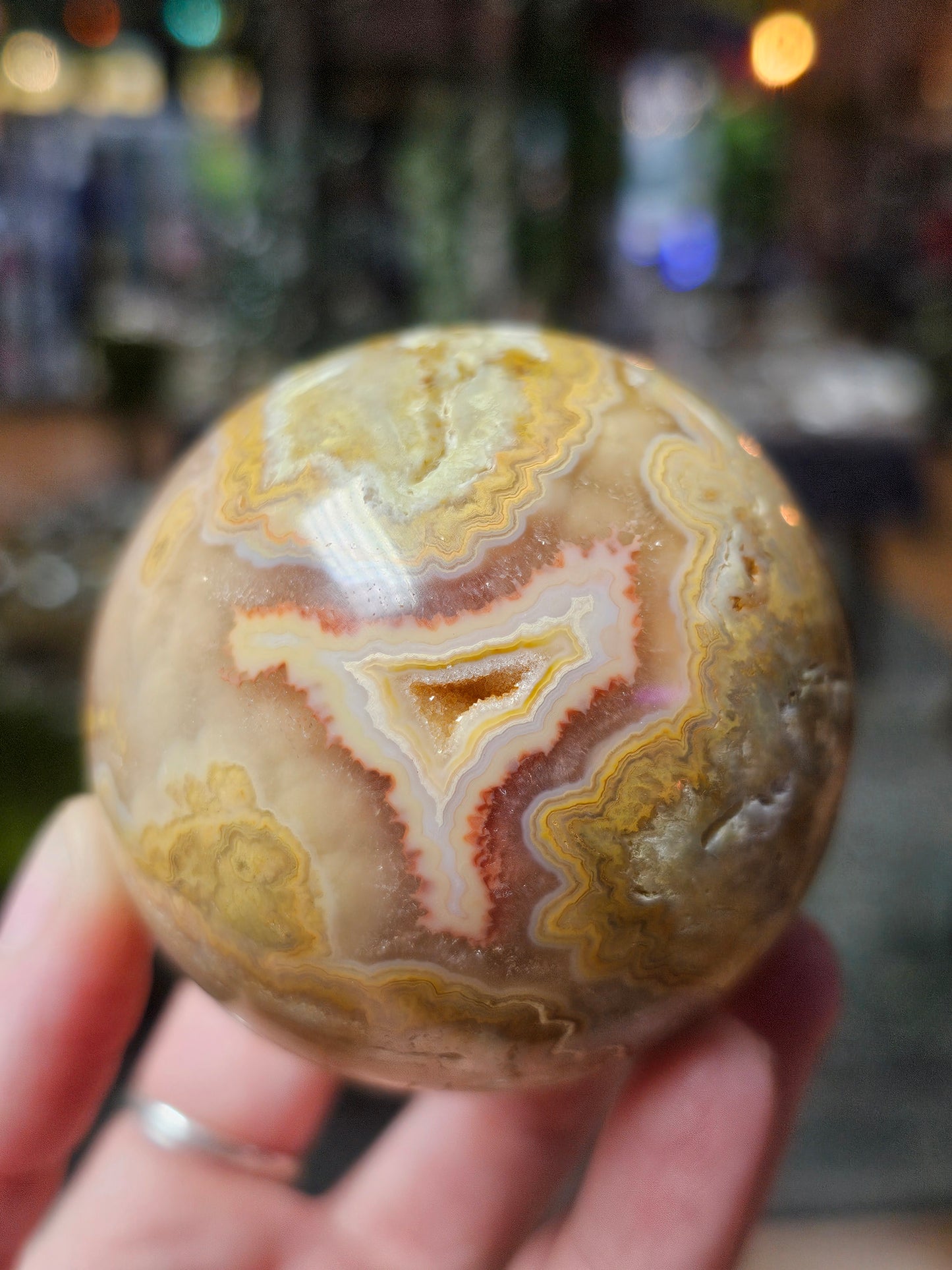 Java Lace Agate Sphere