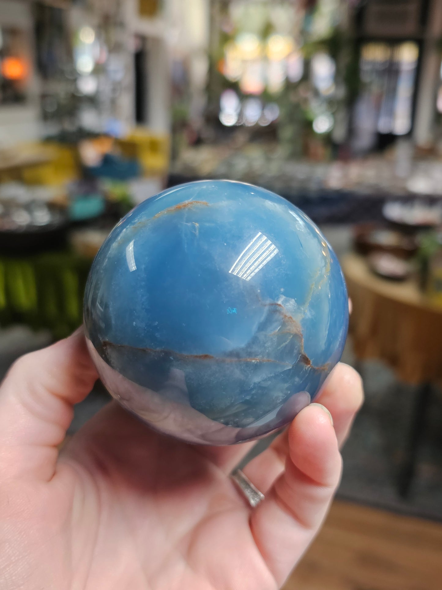 Blue Onyx Sphere ( Calcite)