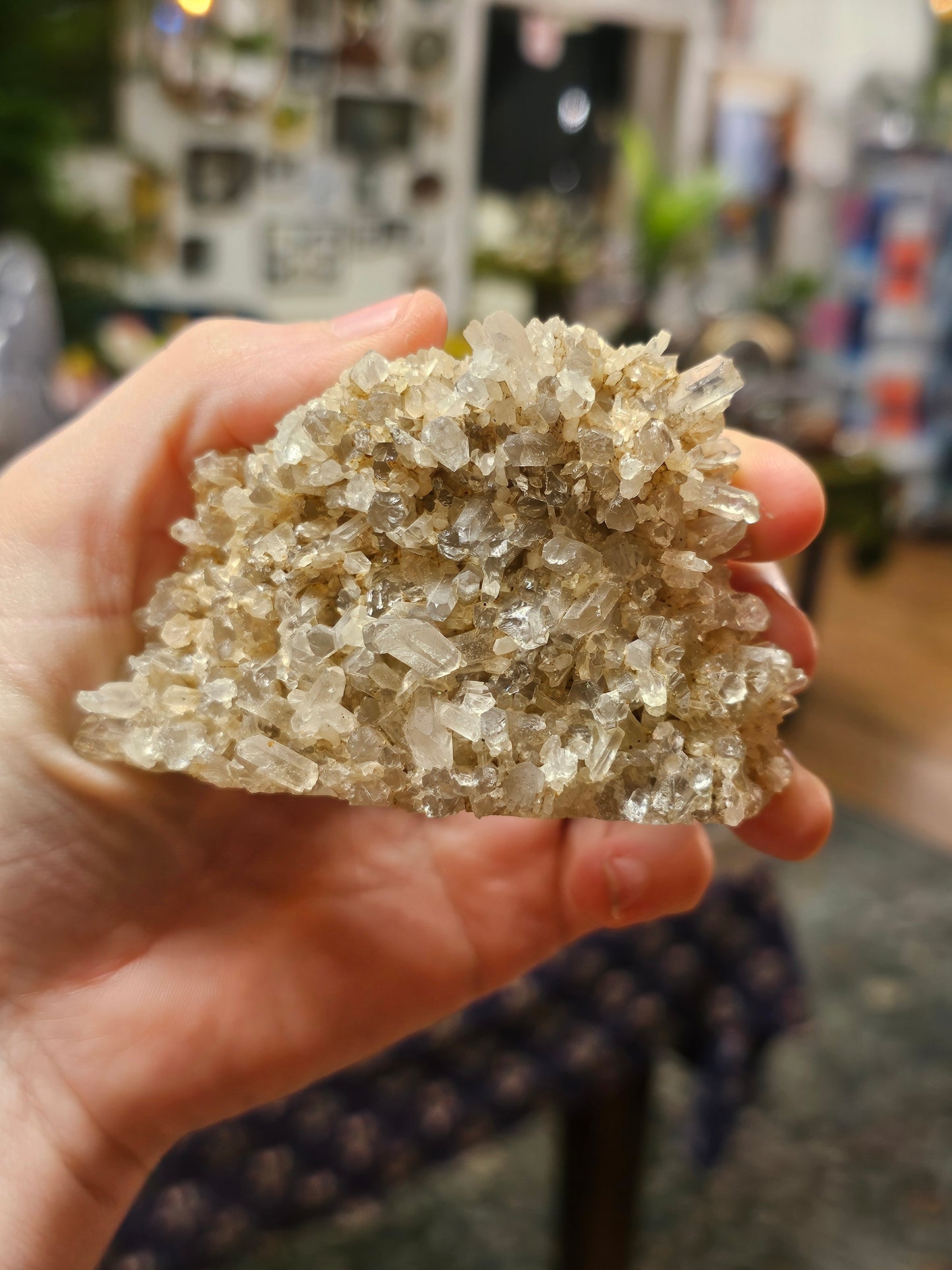 Quartz Cluster Owl Carving