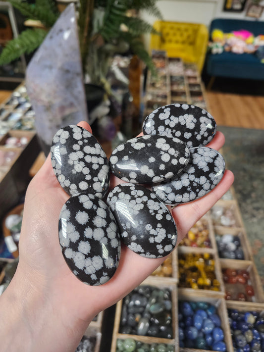 Snowflake Obsidian Palmstone