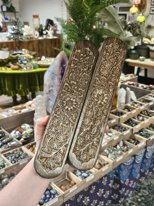 Carved Wood Pencil Box