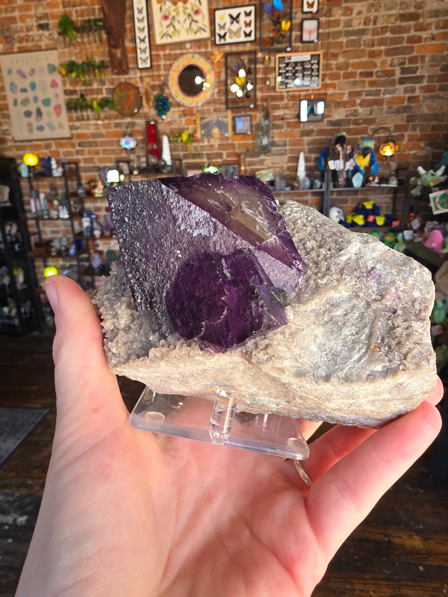 Fluorite and Sphalerite on Druzy Quartz