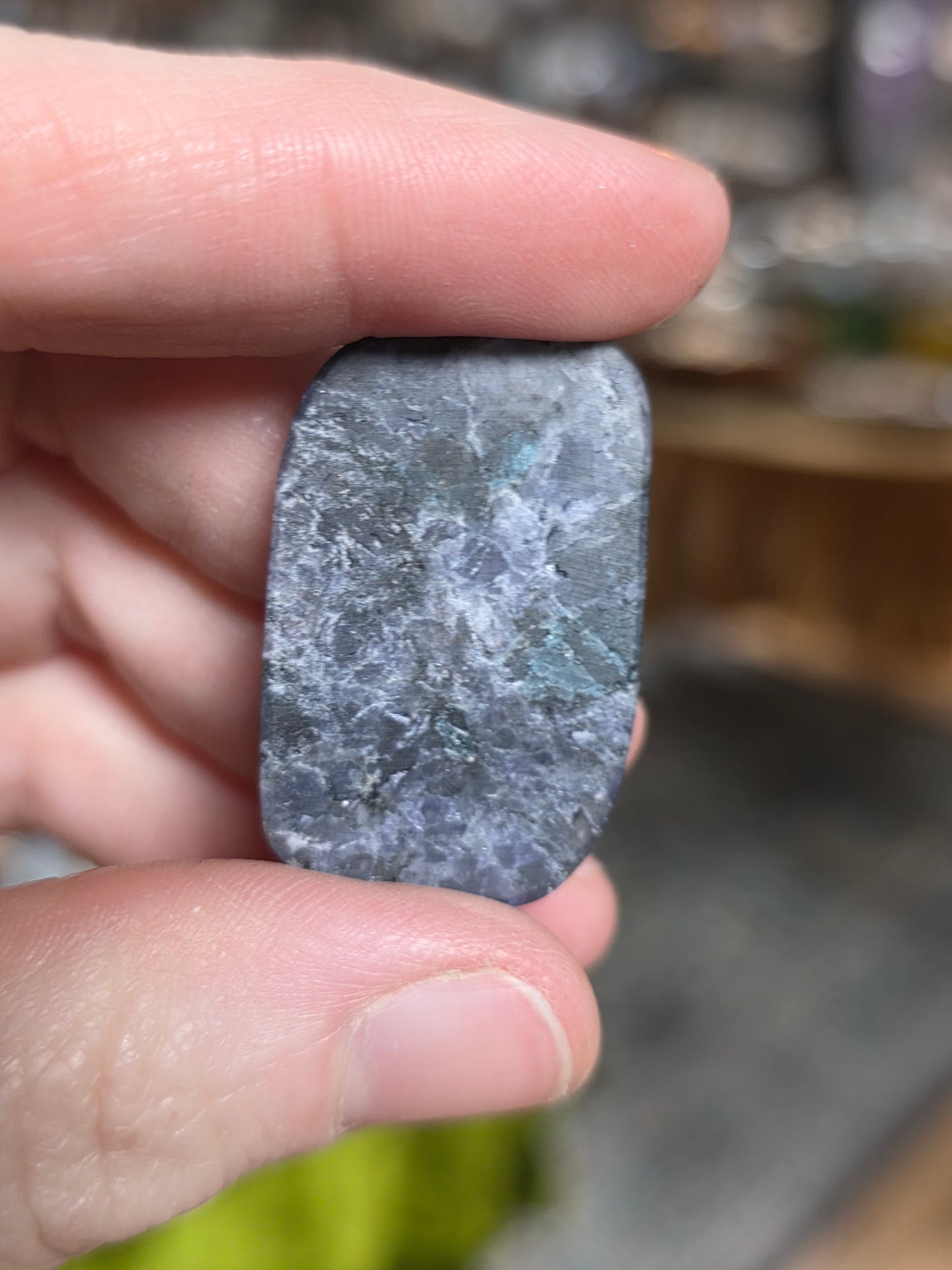 Iolite and Apatite Cabochon