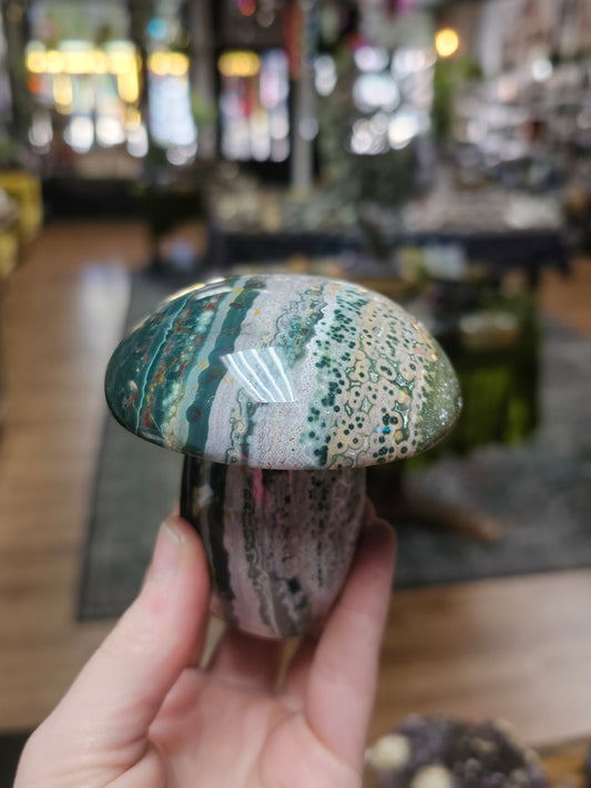 Kabamby Ocean Jasper Mushroom Carving