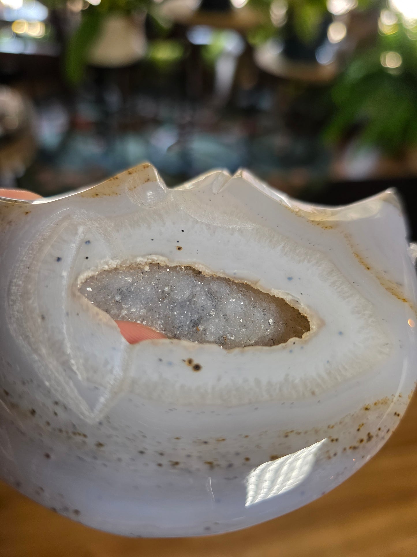 Dendritic Agate Moon Carving