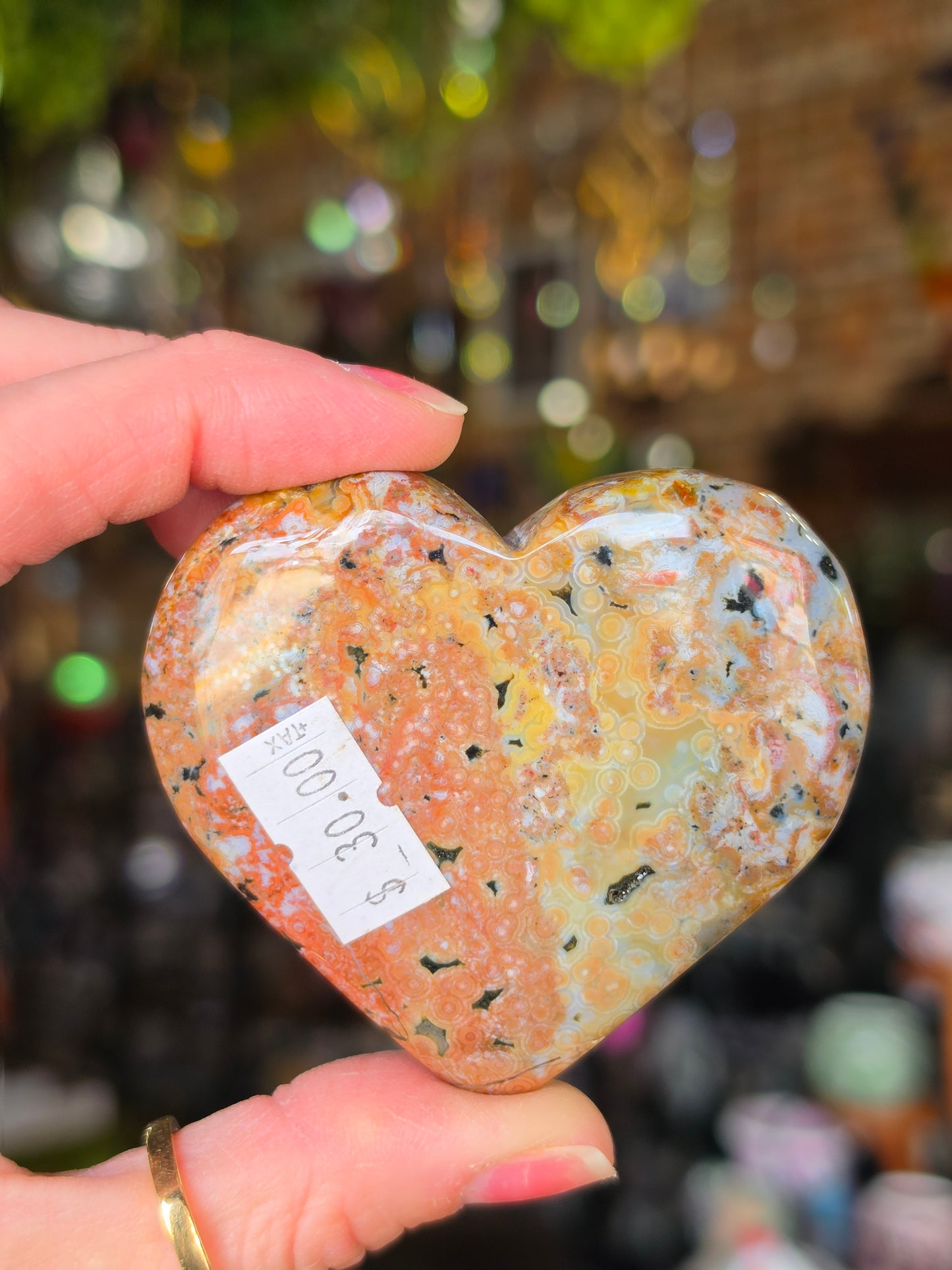 Orbicular Ocean Jasper Heart