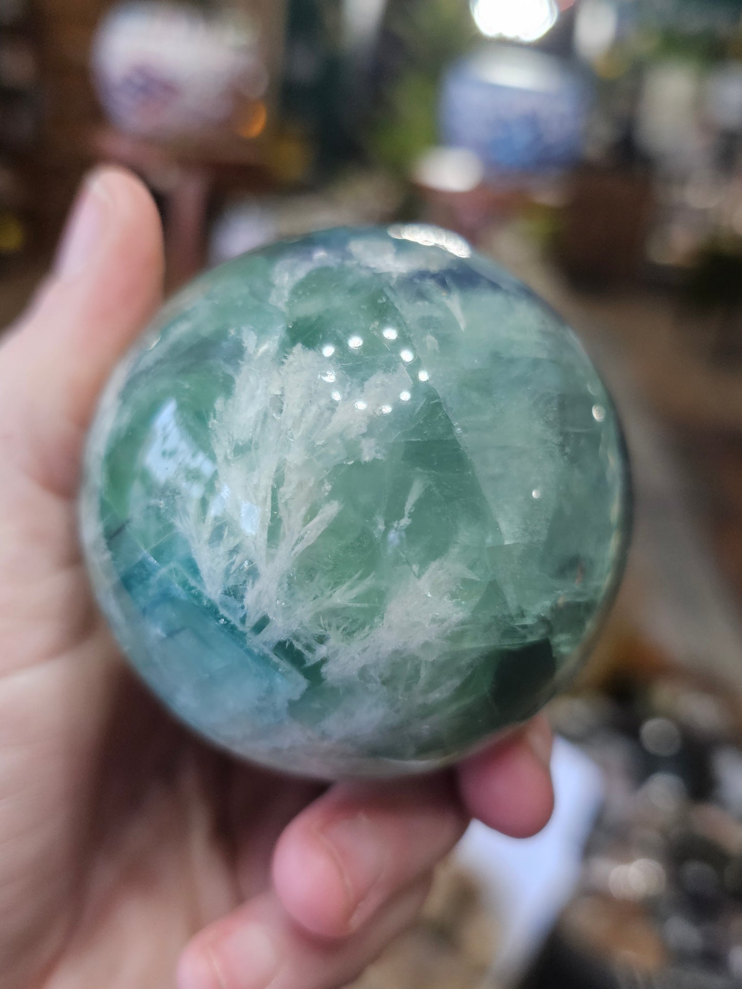 Feather Fluorite Sphere