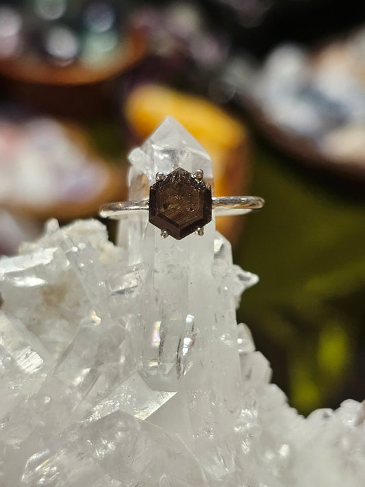 Size 8 Golden Sapphire Ring