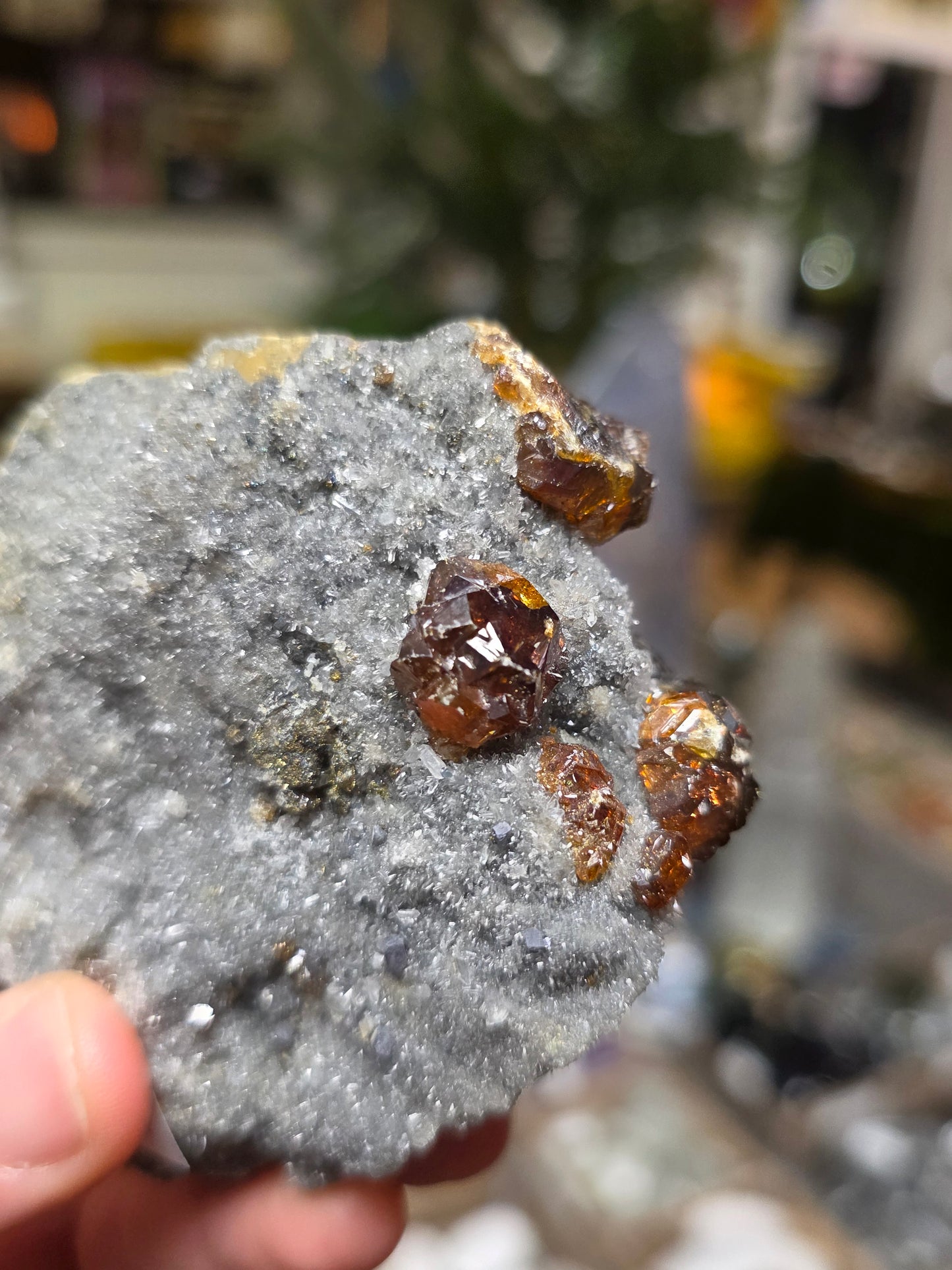 Sphalerite on Druzy Quartz